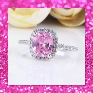 JUST IN🆕 2ct Pink Diamonique 925 Silver Ring